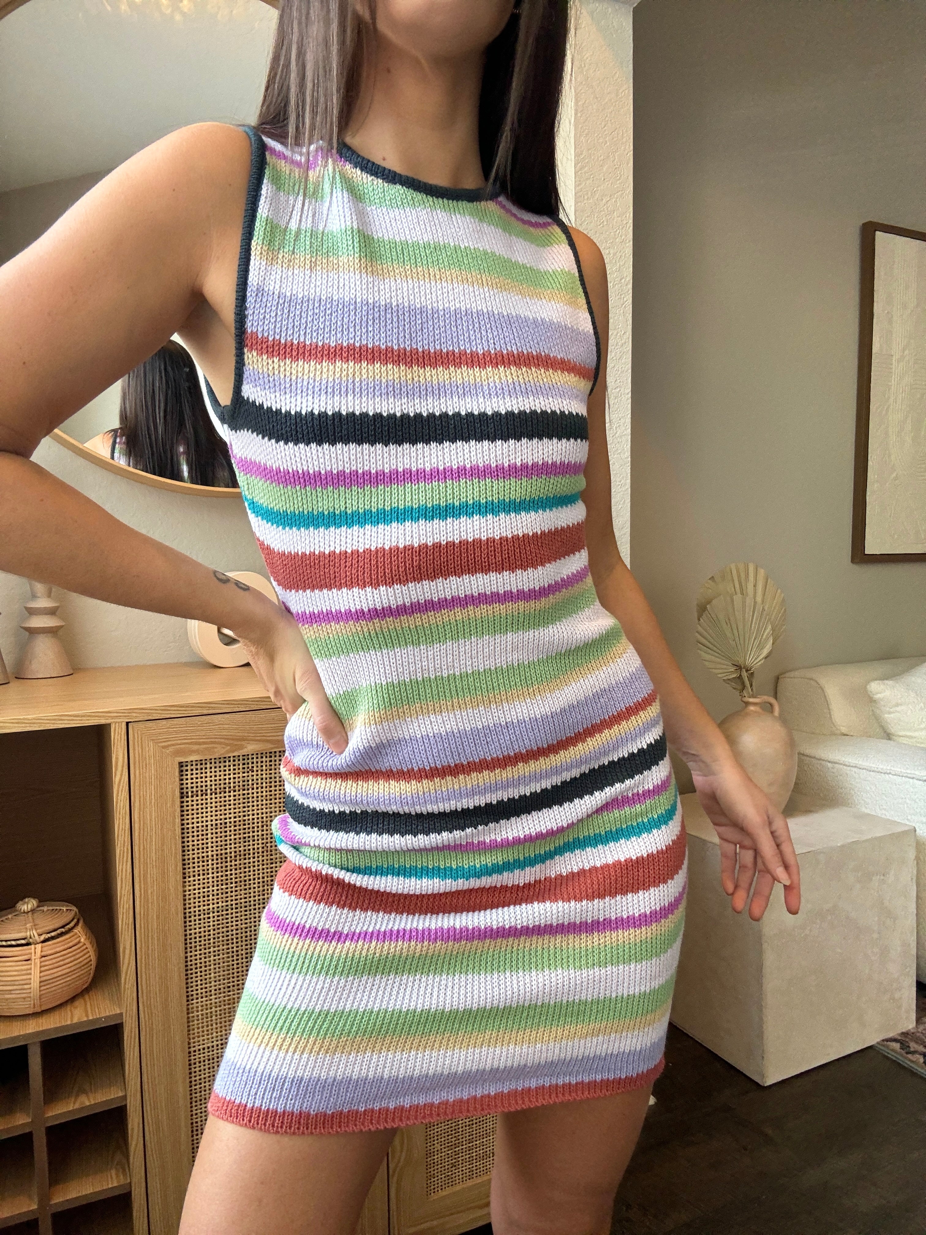 Candy Stripe Knit Dress