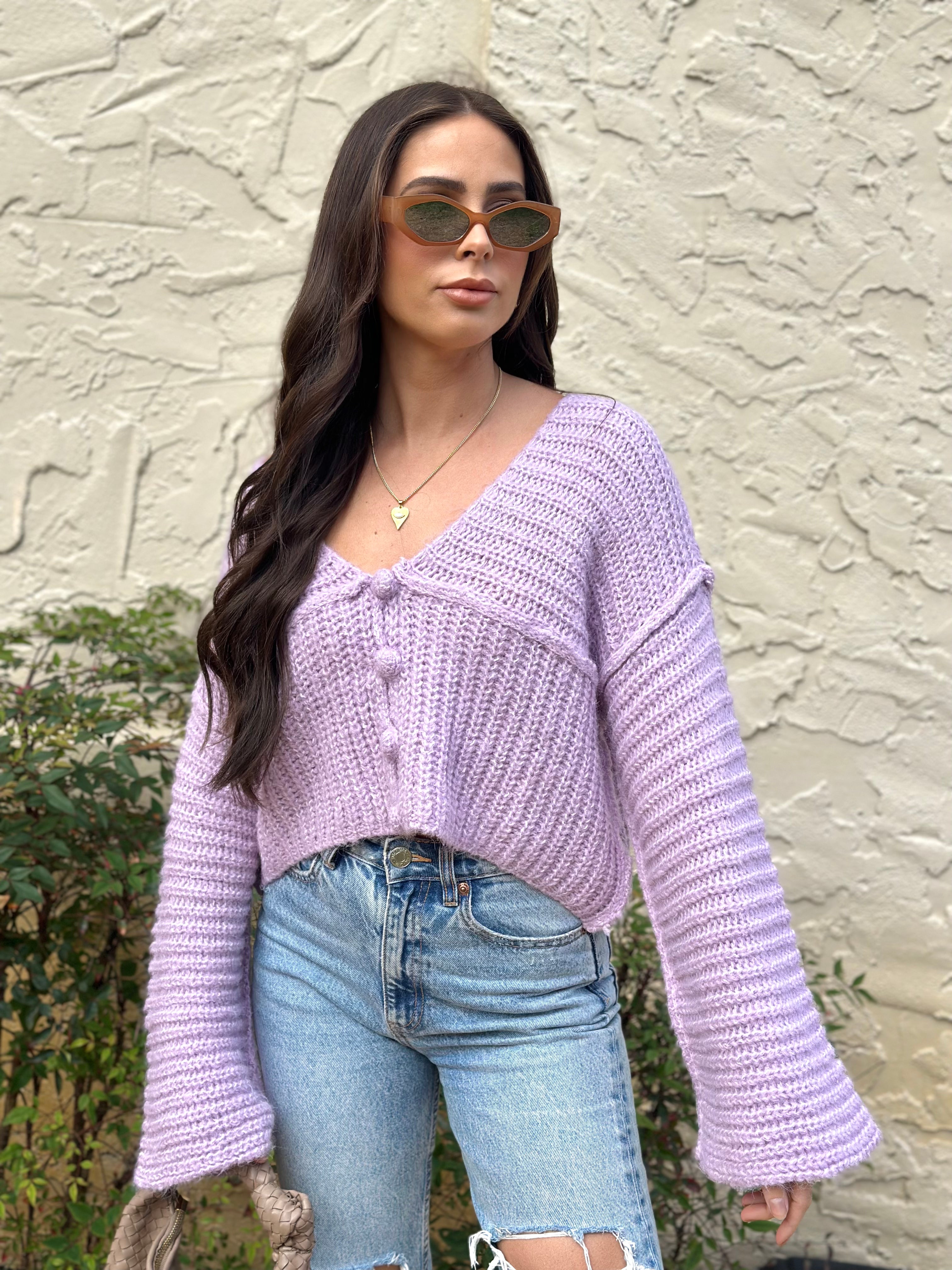 Cotton Candy Cropped Sweater